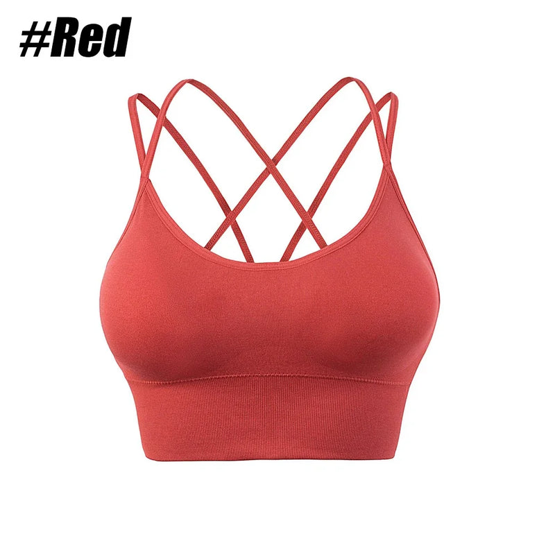 Top Esportivo Feminino Strappy – Fitness, Yoga, Corrida, Estilo Cruzado e Respirável