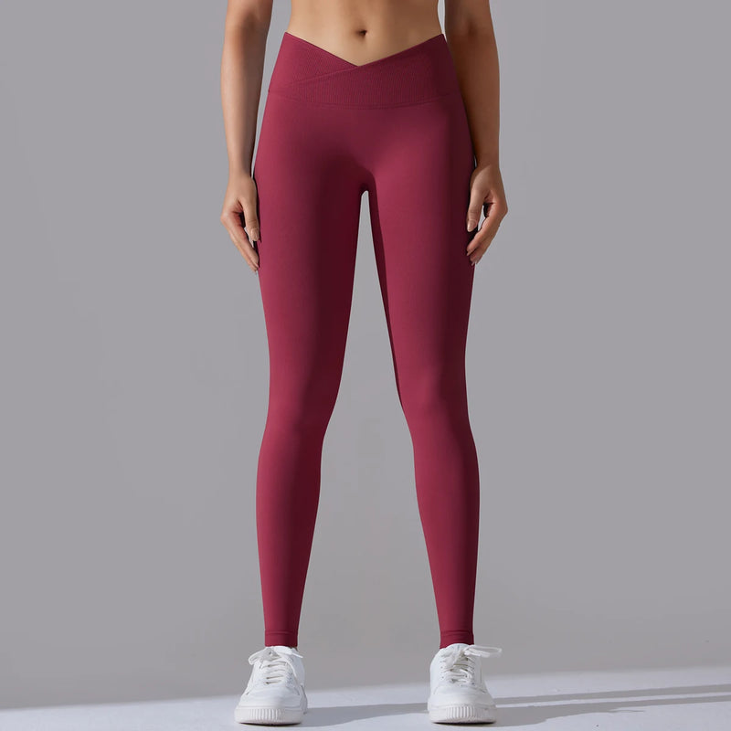 Calça Leg Feminina Cintura Alta Crossover – Sem Costura, Levanta Bumbum, Academia, Yoga e Corrida