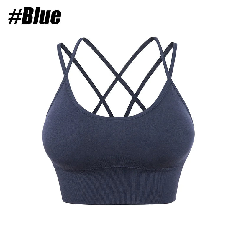 Top Esportivo Feminino Strappy – Fitness, Yoga, Corrida, Estilo Cruzado e Respirável