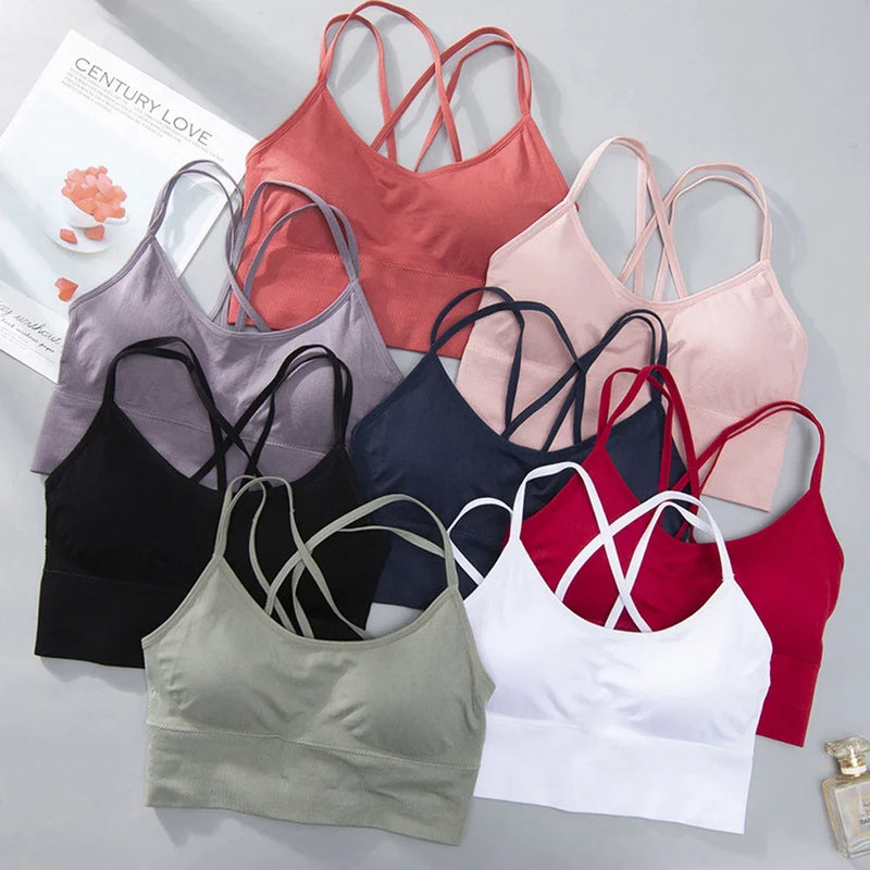 Top Esportivo Feminino Strappy – Fitness, Yoga, Corrida, Estilo Cruzado e Respirável