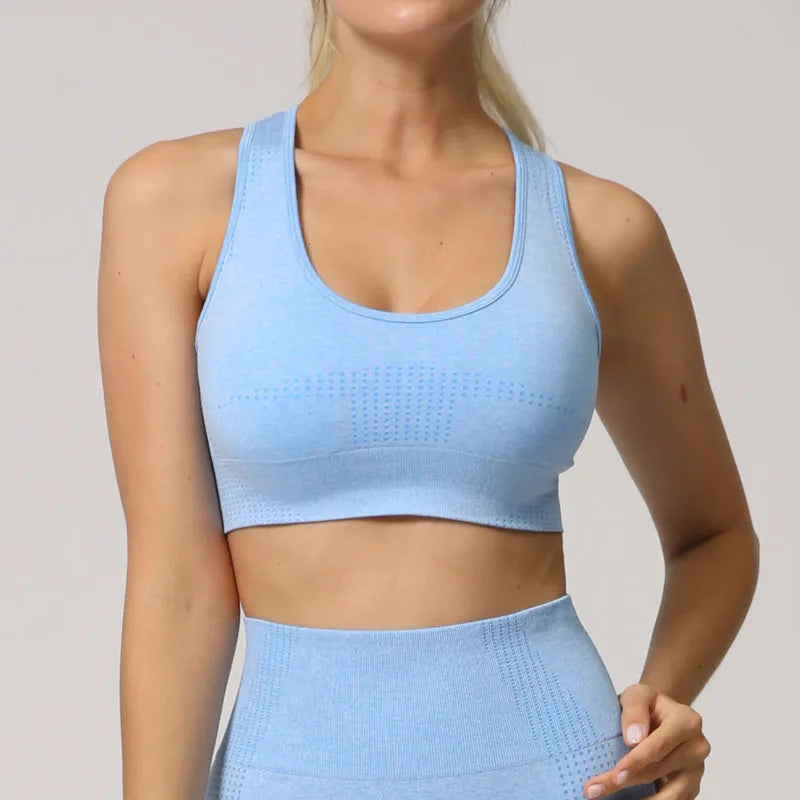 Top Esportivo Seamless Feminino – Fitness, Alta Compressão,  Respirável e Secagem Rápida