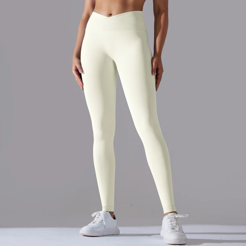 Calça Leg Feminina Cintura Alta Crossover – Sem Costura, Levanta Bumbum, Academia, Yoga e Corrida